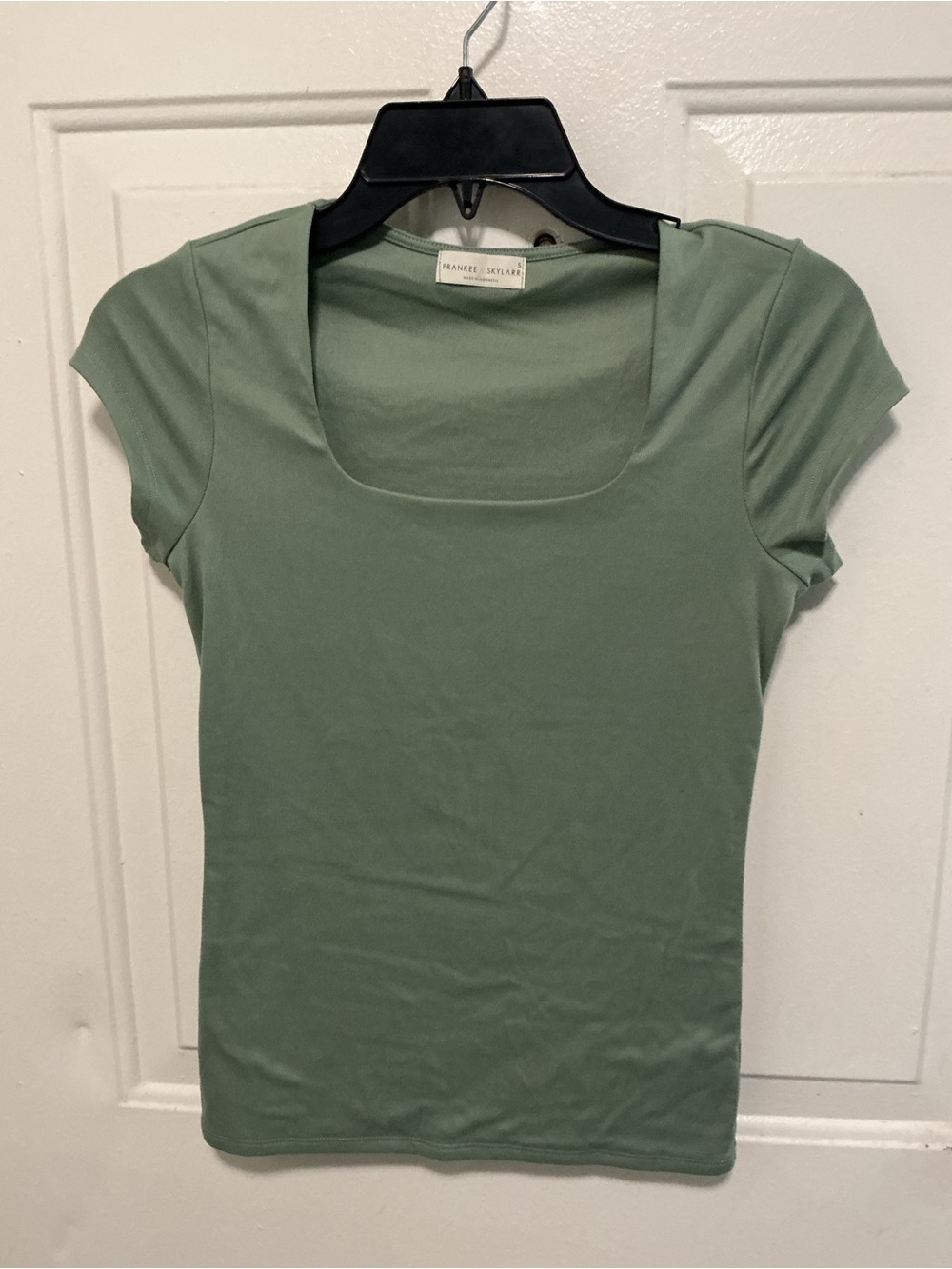 Sage Green Scoop Neck Short Sleeve Tee